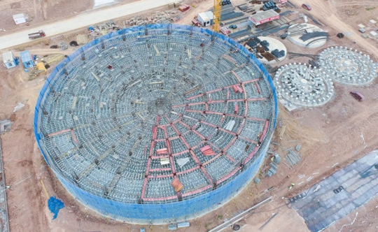 邦普宜化項目標志性建筑“鳥巢”初具雛形！